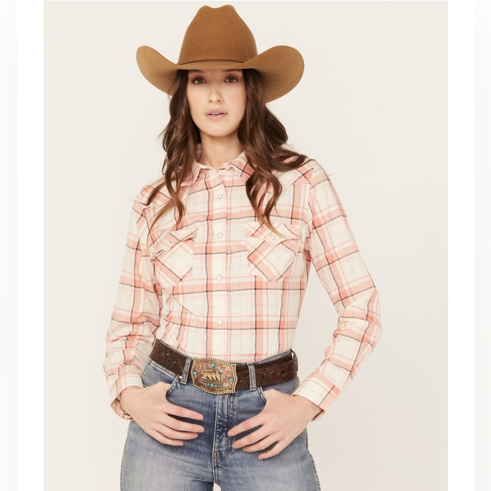 🏔️ Wrangler Western Shirt Pink Plaid